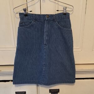 Vintage Striped Blue Denim Skirt